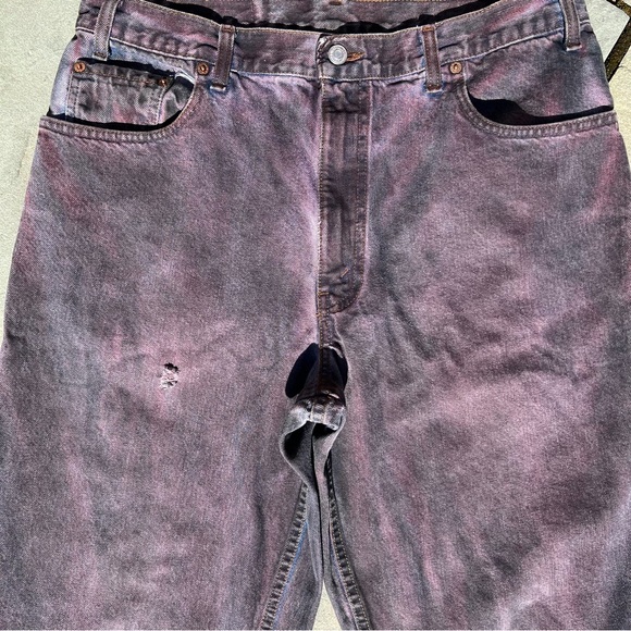 SOLD - Y2K Hand Dyed Baggy Distressed Jeans Reworked Upcycled - Picture 6 of 13